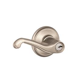 Keyed Entry Lever in Satin Nickel