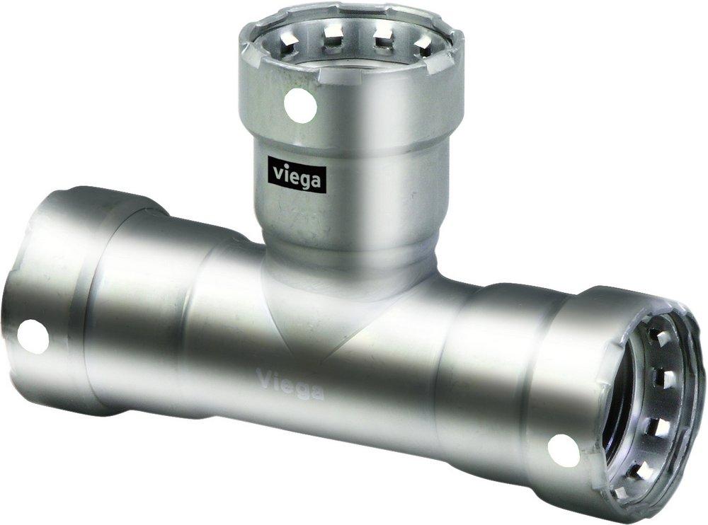 Viega Press 200 psi Reducing 304 Stainless Steel Tee 