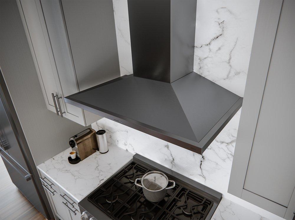 Zephyr Black Stainless 36 in. Chimney Range Hood 