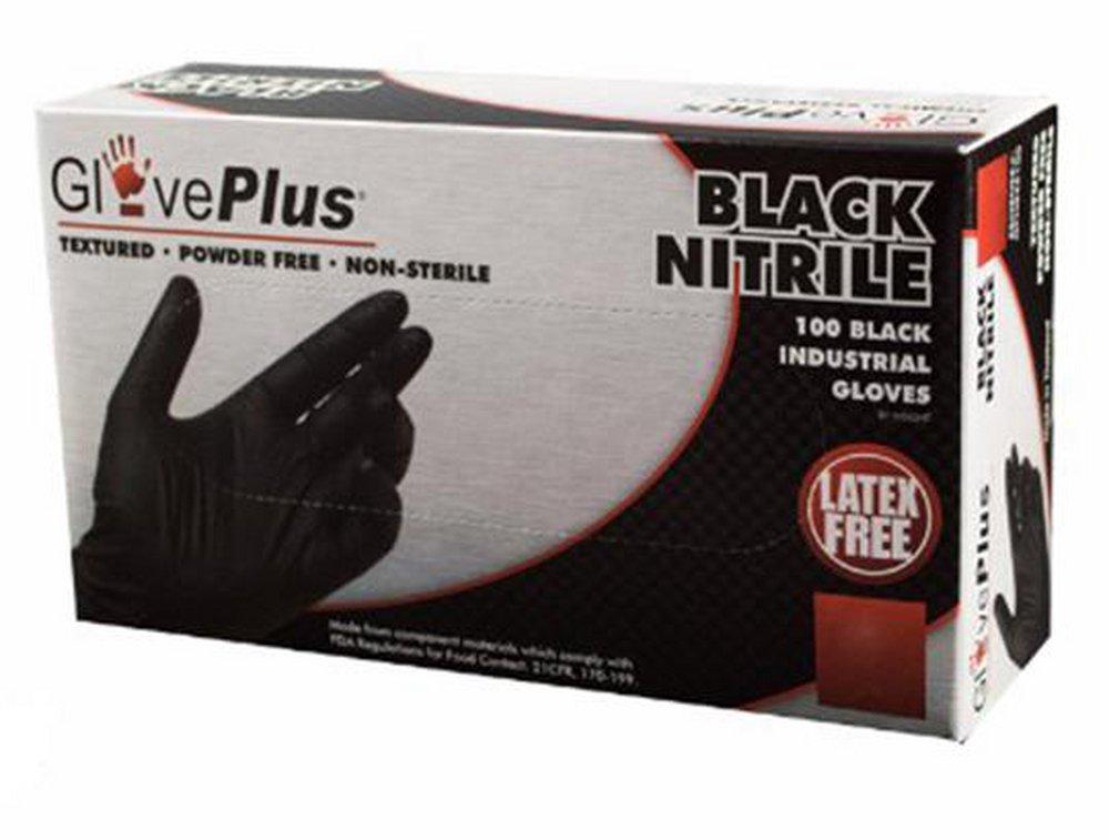 Ammex USA Black Nitrile Gloves in Black (100 per Box) 