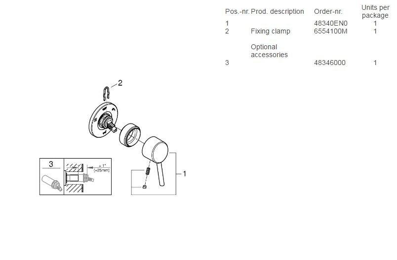 GROHE StarLight&reg; Brushed Nickel 3-Way Diverter Trim 