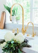 Waterstone Unlacquered Polished Brass Single Handle Pull Down Kitchen Faucet 