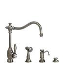 Waterstone Unlacquered Polished Brass ANNAPOLIS KITCHEN FAUCET - 3 PC SUITE 