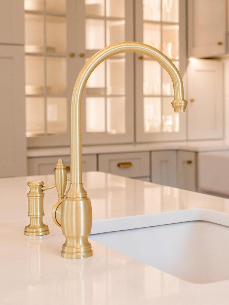 Waterstone Satin Brass HAMPTON KITCHEN FAUCET - 3 PC SUITE 