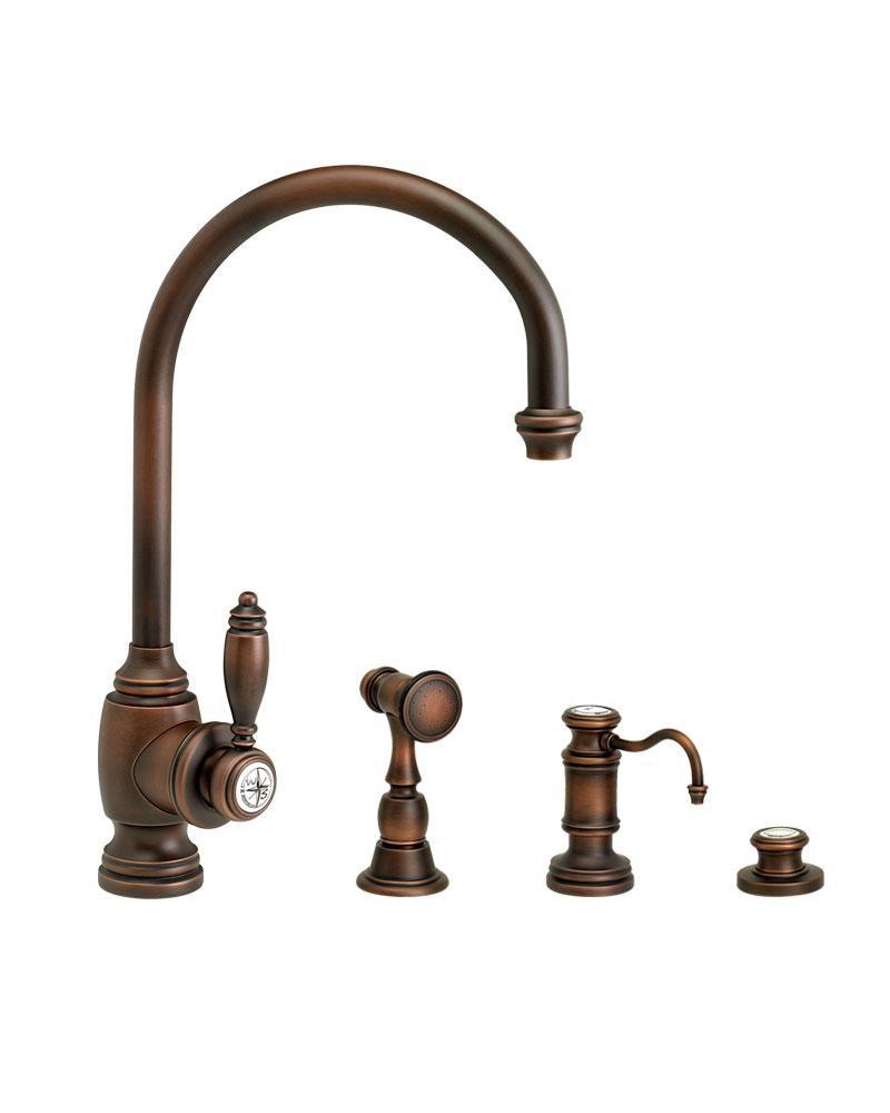 Waterstone Satin Brass HAMPTON KITCHEN FAUCET - 3 PC SUITE 