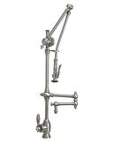 Waterstone Unlacquered Polished Brass GANTRY PULL DOWN FAUCET - 12  ARTICULATED SPOUT 