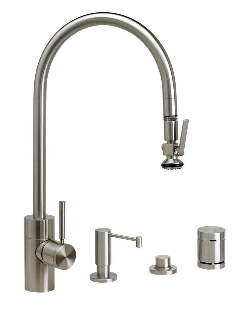 Waterstone Satin Brass PLP EXTENDED REACH PULL DOWN KITCHEN FAUCET 