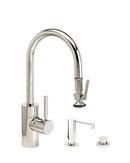 1.75 gpm 1 Hole Deck Mount Kitchen Faucet with Single Lever Handle and Swivel and Gooseneck Spout in Stainless Steel