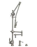 Waterstone Satin Brass GANTRY PULL DOWN FAUCET - 12  ARTICULATED SPOUT 