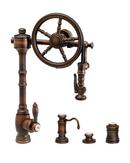 Waterstone Satin Brass THE WHEEL PULL DOWN FAUCET - 4 PC SUITE 