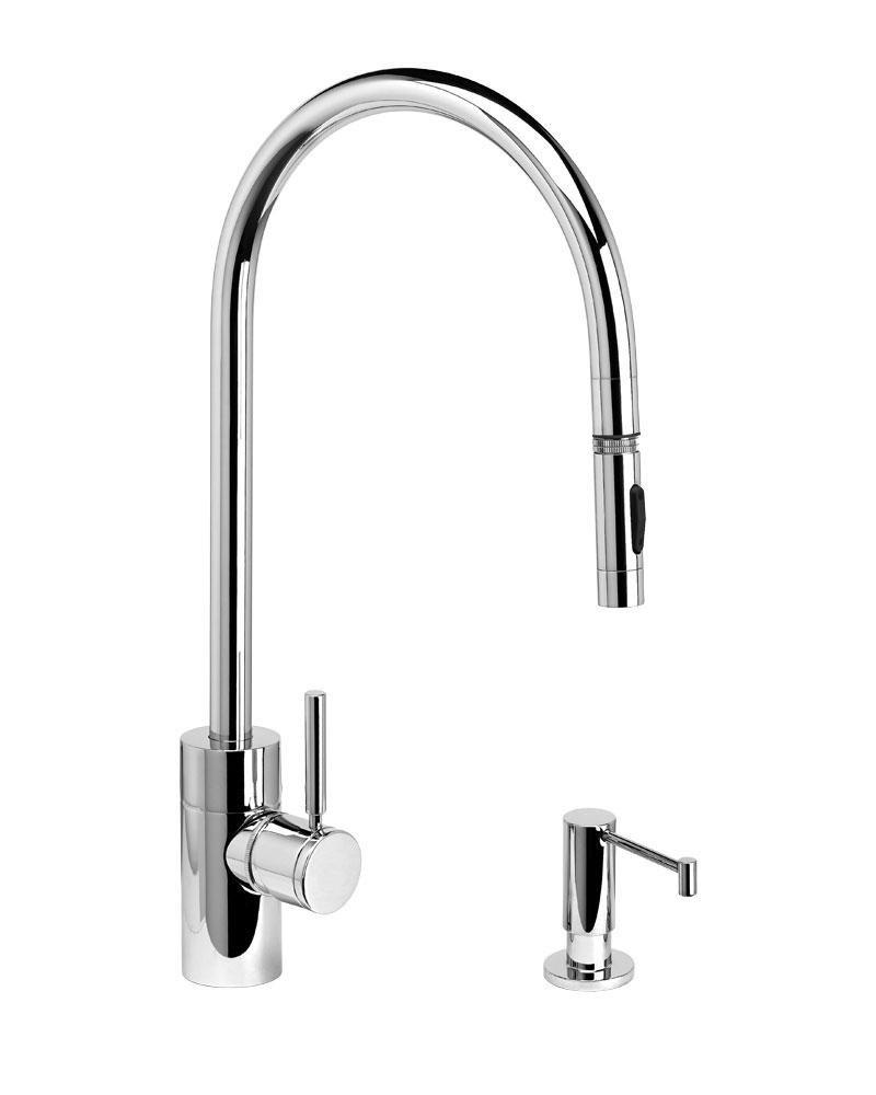 Waterstone Weathered Copper PLP EXTENDED REACH PULL DOWN KITCHEN FAUCET - 2 PC SUITE 
