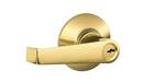 Keyed Entry Lever in Bright Brass
