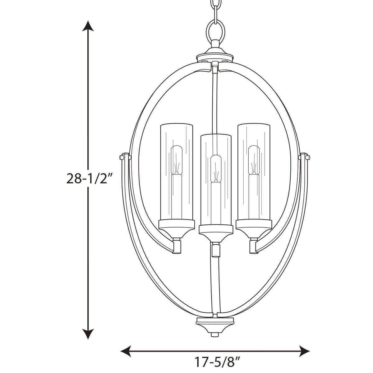 Progress Lighting Polished Nickel 3-Light 60W Candelabra E-12 Incandescent Chandelier 