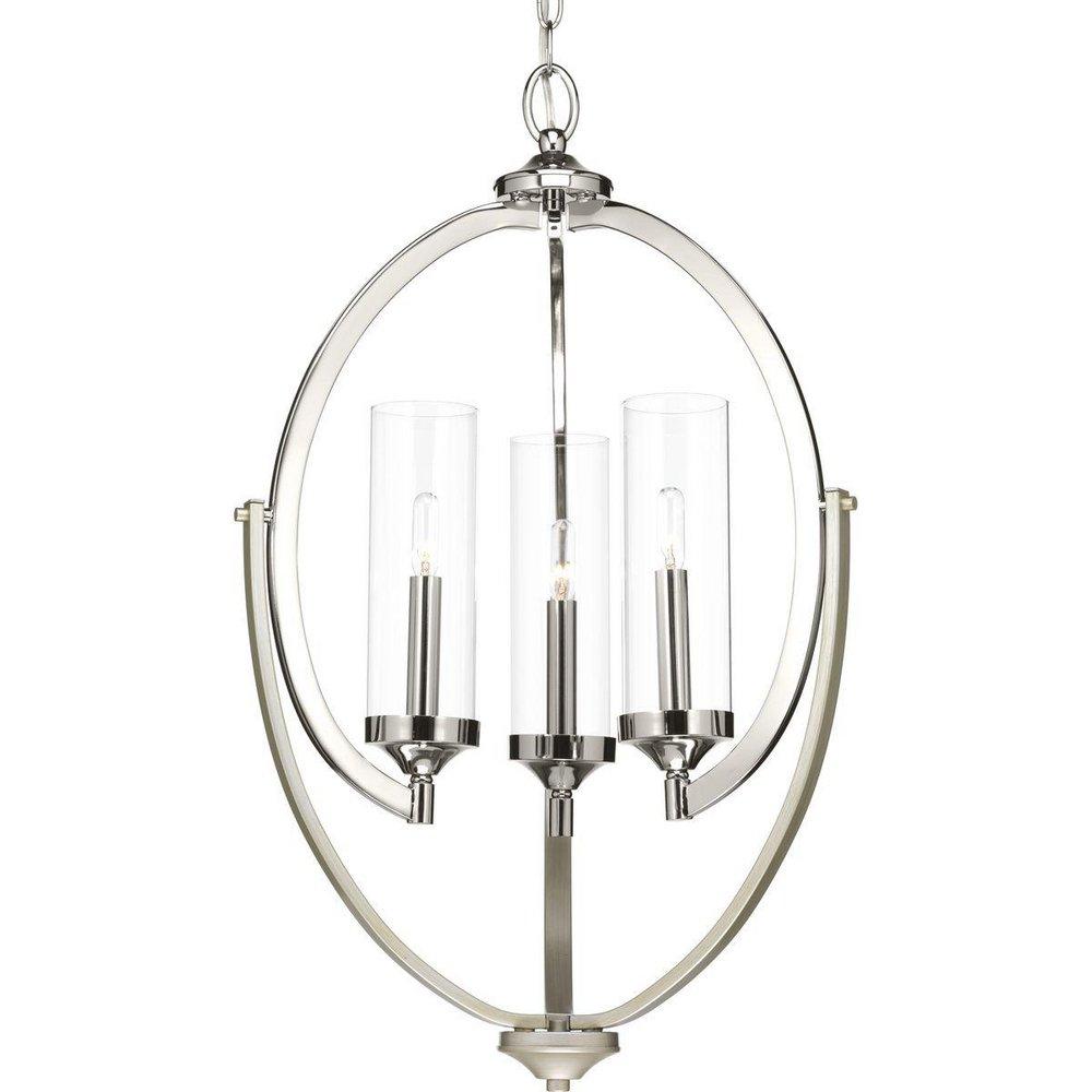 Progress Lighting Polished Nickel 3-Light 60W Candelabra E-12 Incandescent Chandelier 