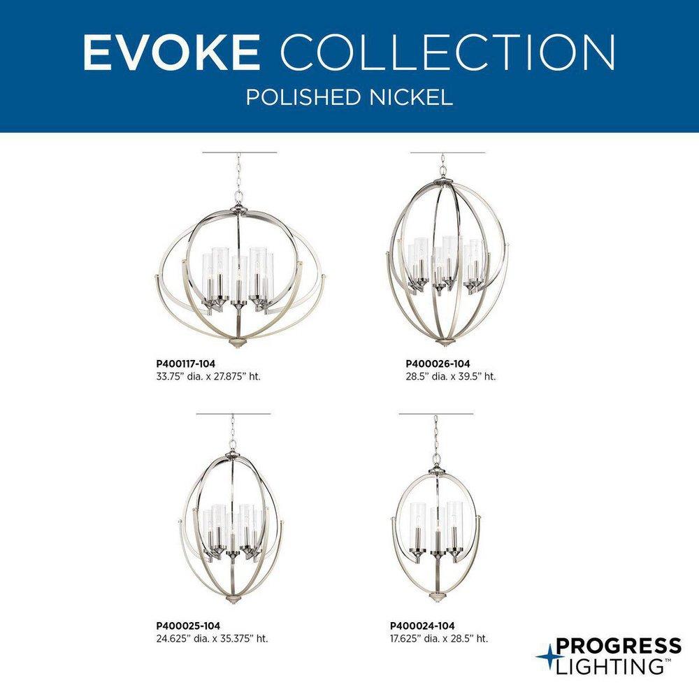 Progress Lighting Polished Nickel 3-Light 60W Candelabra E-12 Incandescent Chandelier 