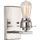60W 1-Light Medium E-26 Incandescent Wall Sconce Bath Vanity in Brushed Nickel