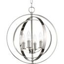 Progress Lighting Polished Nickel 16 in. 4-Light 60W Candelabra E-12 Incandescent Foyer Pendant 