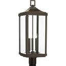 Progress Lighting Antique Bronze 60W 3-Light Candelabra E-12 Incandescent Post Mount Lantern 