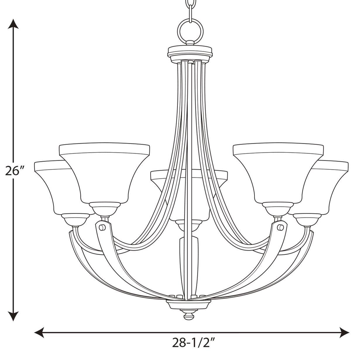 Progress Lighting Polished Nickel 100W 5-Light Medium E-26 Incandescent Chandelier 