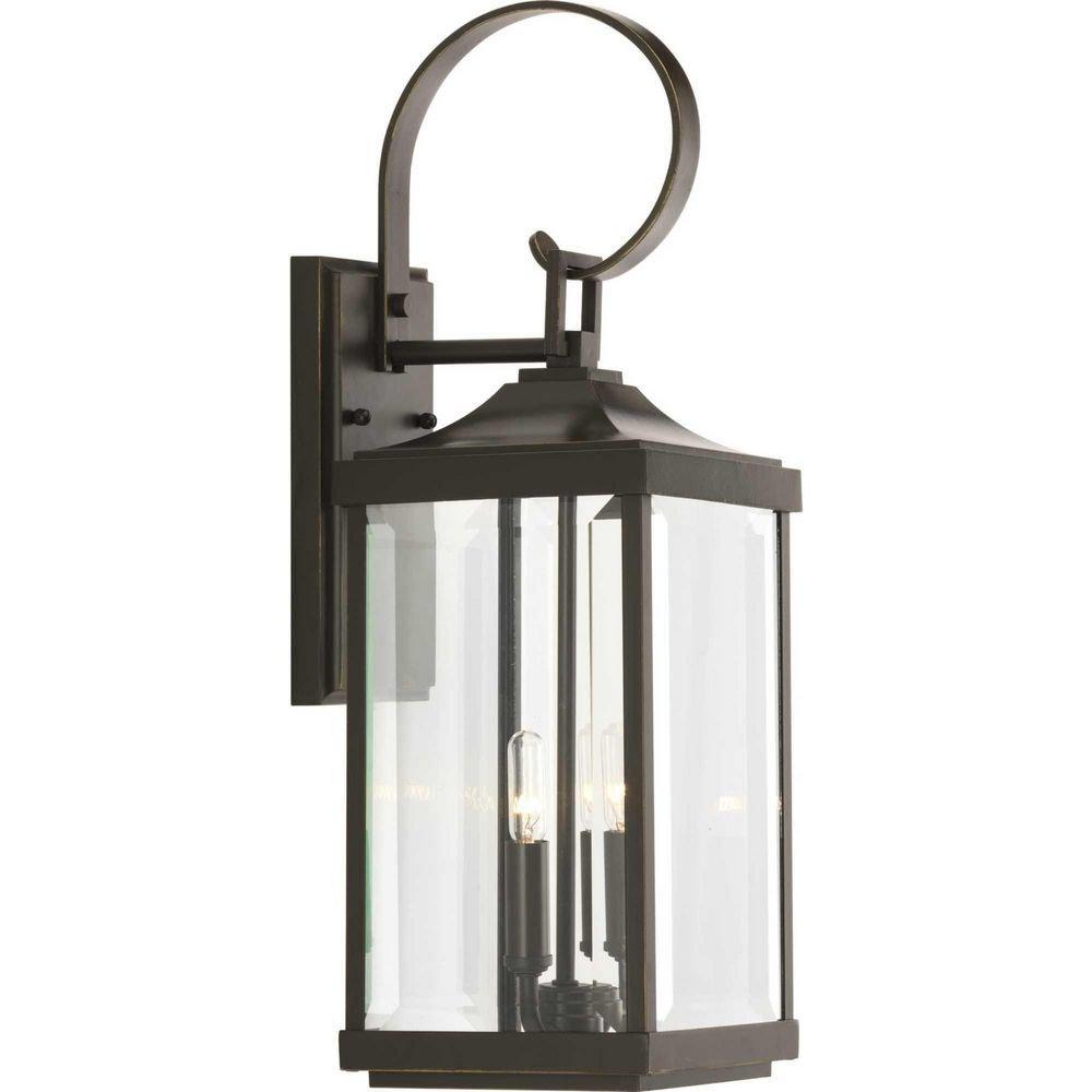 Progress Lighting Antique Bronze 2-Light 60W Candelabra E-12 Tall Outdoor Wall Sconce 