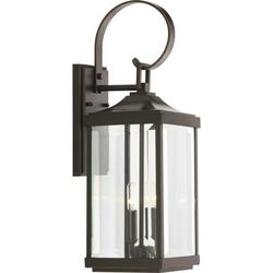 2-Light 60W Candelabra E-12 Tall Outdoor Wall Sconce in Antique Bronze