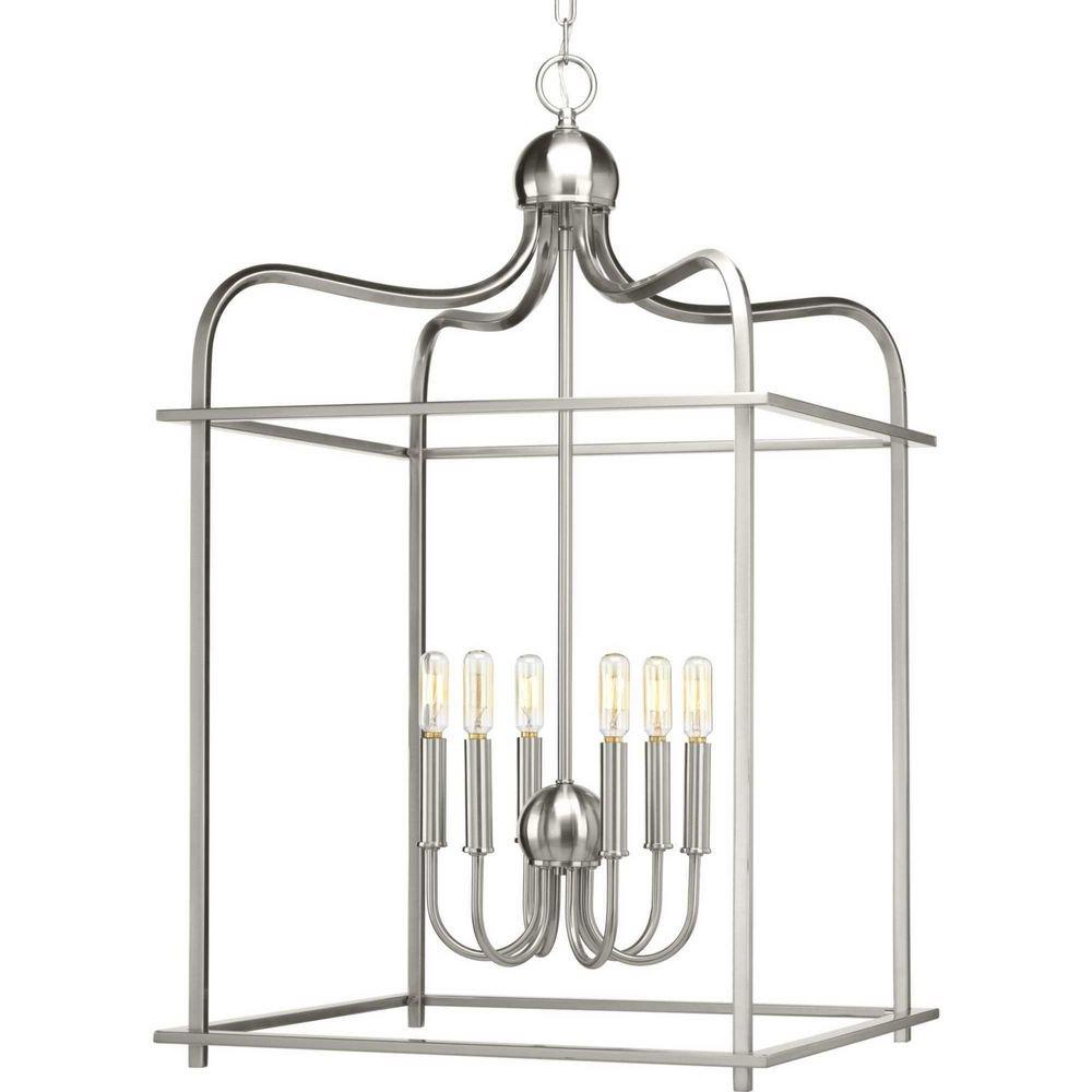 Progress Lighting Brushed Nickel 6-Light Foyer Pendant 