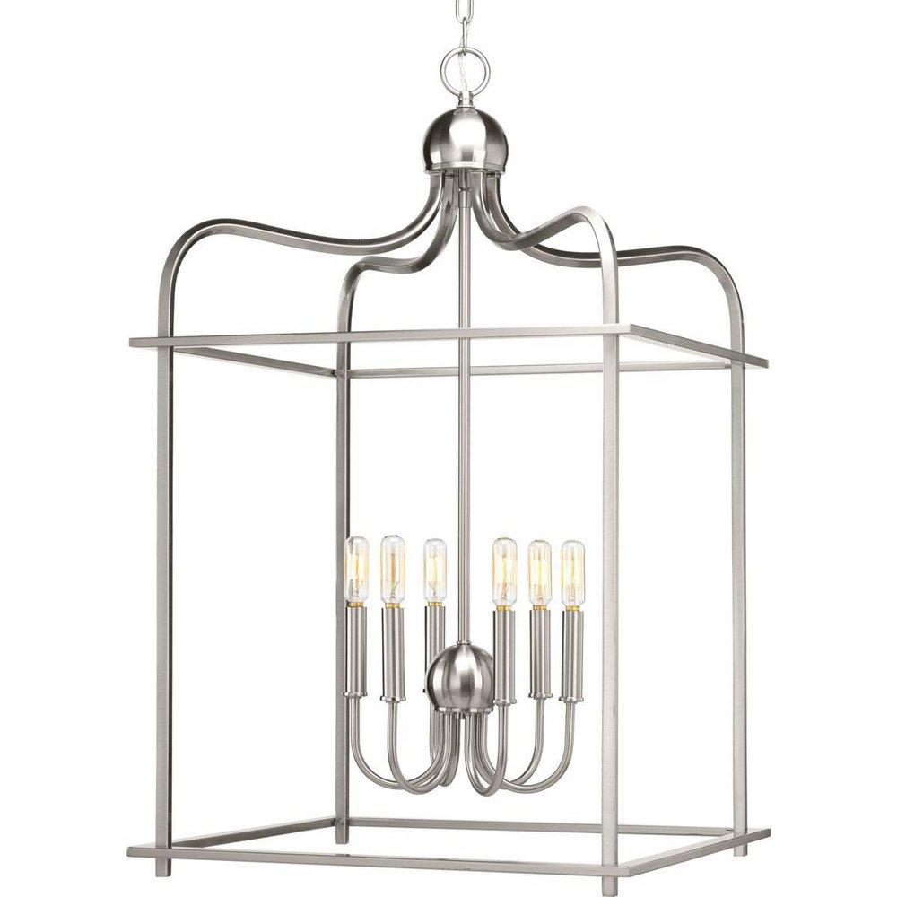 Progress Lighting Brushed Nickel 6-Light Foyer Pendant 