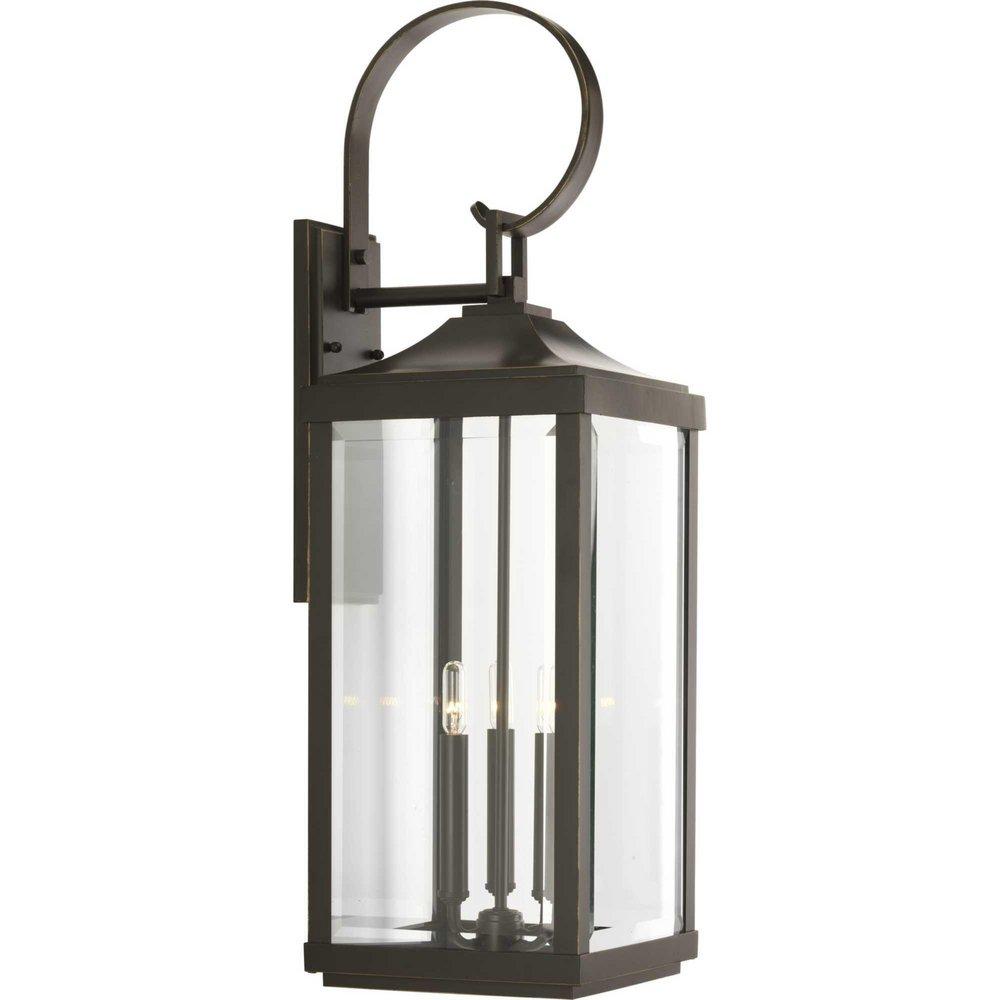 Progress Lighting Antique Bronze 3-Light 60W Up Lighting Large Wall Lantern 