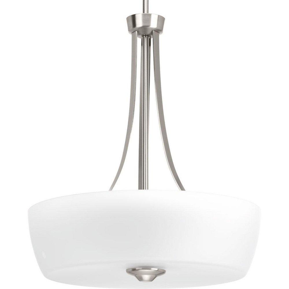 Progress Lighting Brushed Nickel 18 in. 100W 3-Light Incandescent Pendant 