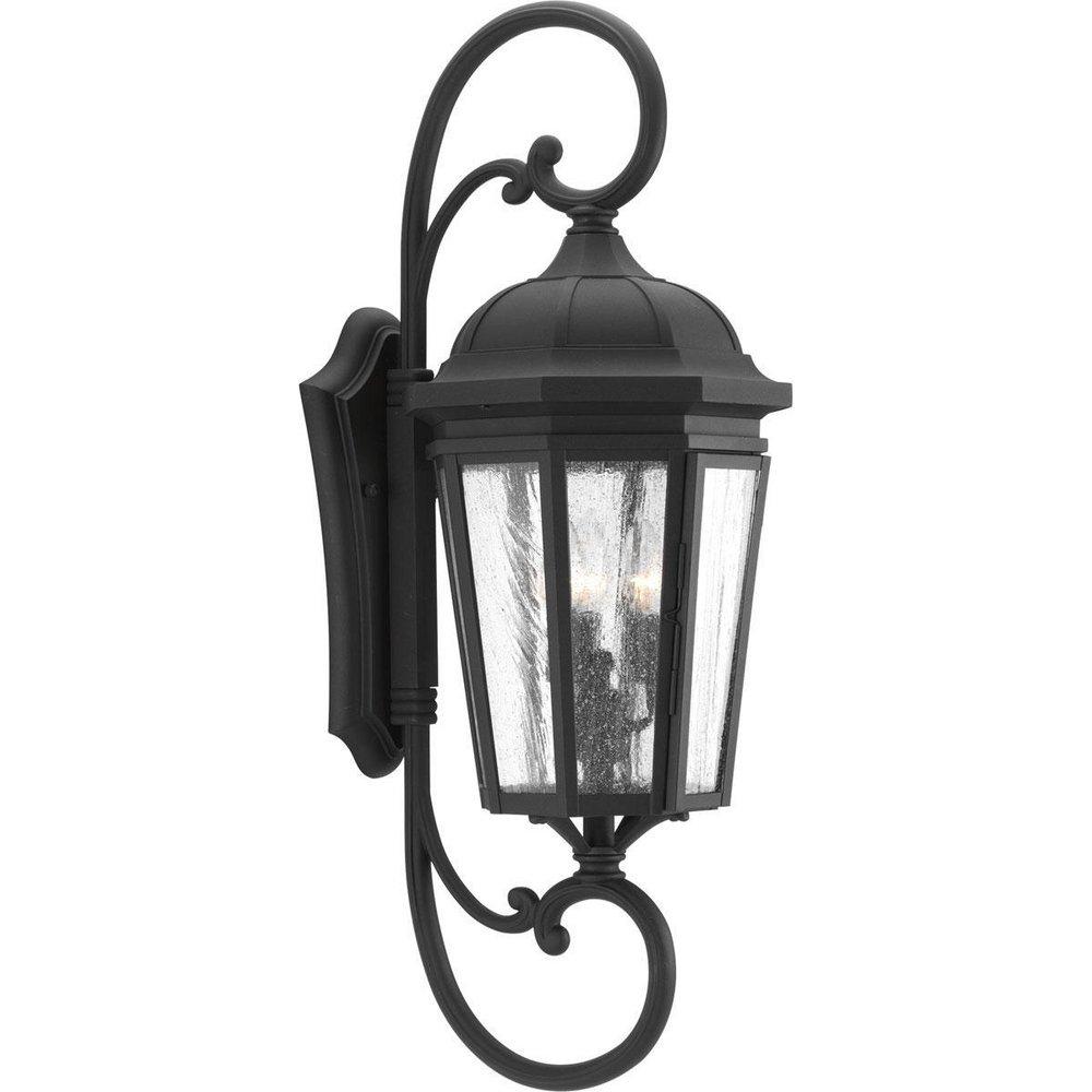 Progress Lighting Black 60W 3-Light Medium E-26 Incandescent Extra Large Outdoor Wall Sconce 