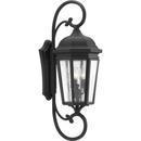 Progress Lighting Black 60W 3-Light Medium E-26 Incandescent Extra Large Outdoor Wall Sconce 