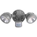 26.6W 2-Light LED Security and Flood Light with Motion Sensor in Metallic Grey