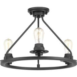 60W 3-Light Semi-Flush Mount Ceiling Fixture with Medium E-26 Base in Graphite