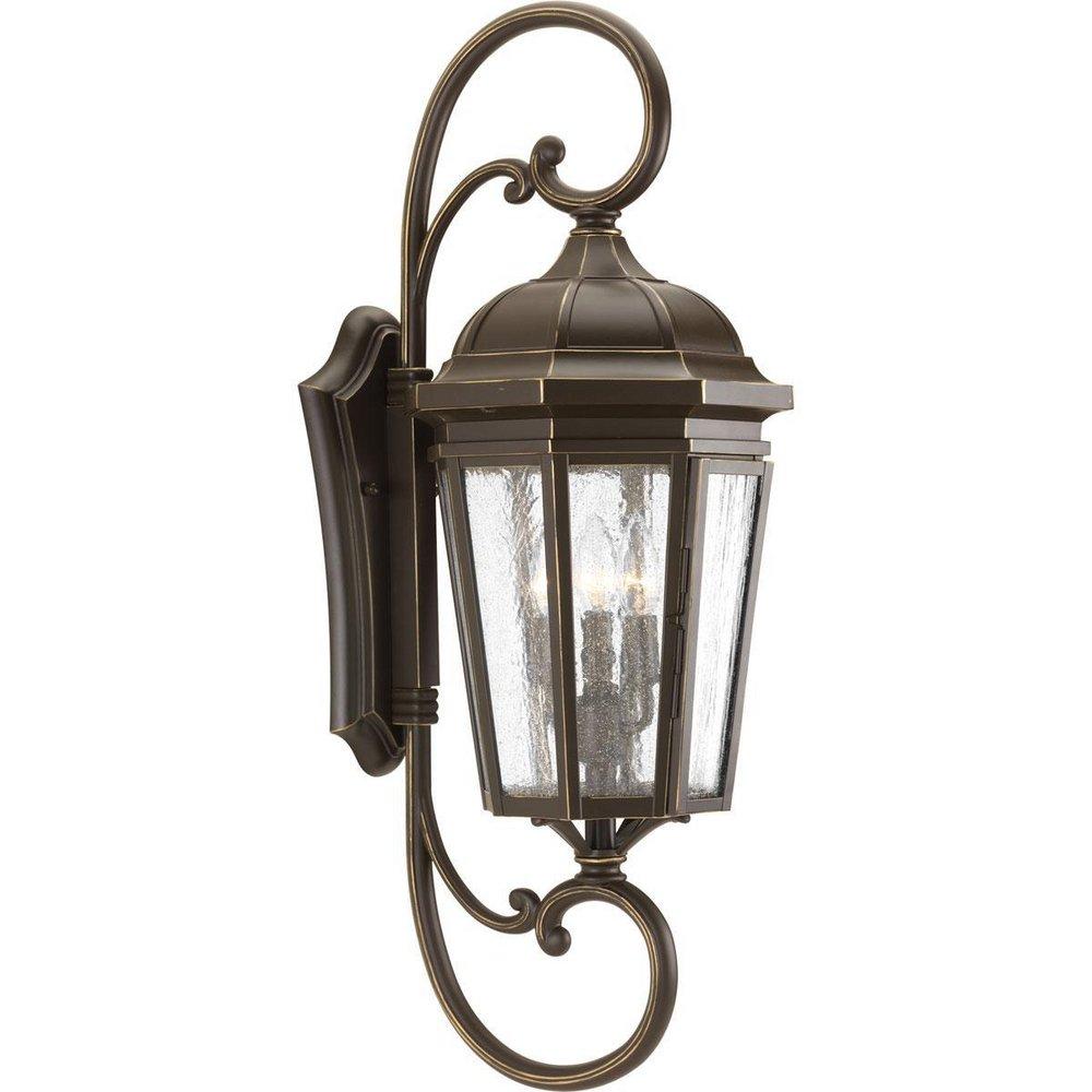 Progress Lighting Antique Bronze P560017-020 3-100W MED WALL LANTERN 