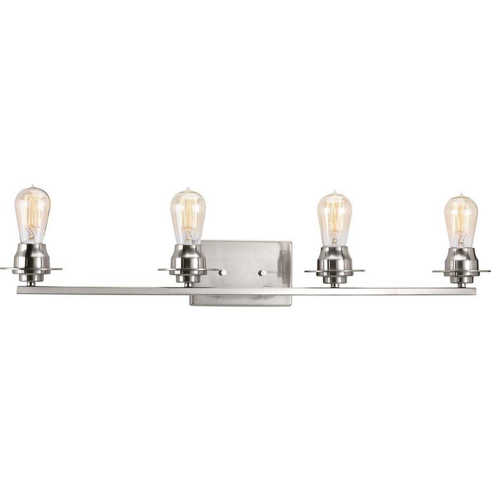 Progress Lighting Brushed Nickel 60W 4-Light Medium E-26 Incandescent Bath Vanity 