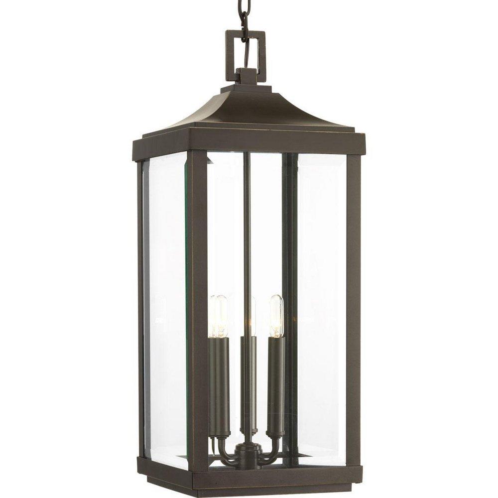 Progress Lighting Antique Bronze 3-Light 60W Hanging Lantern 