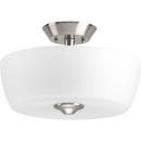 8-7/8 in. 2-Light Semi-Flush Mount Convertible Ceiling Fixture in Brushed Nickel