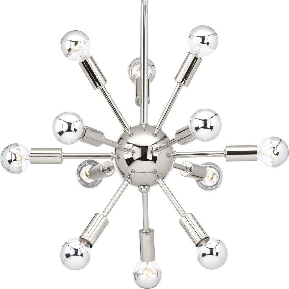 Progress Lighting Polished Nickel 25W 12-Light Chandelier 