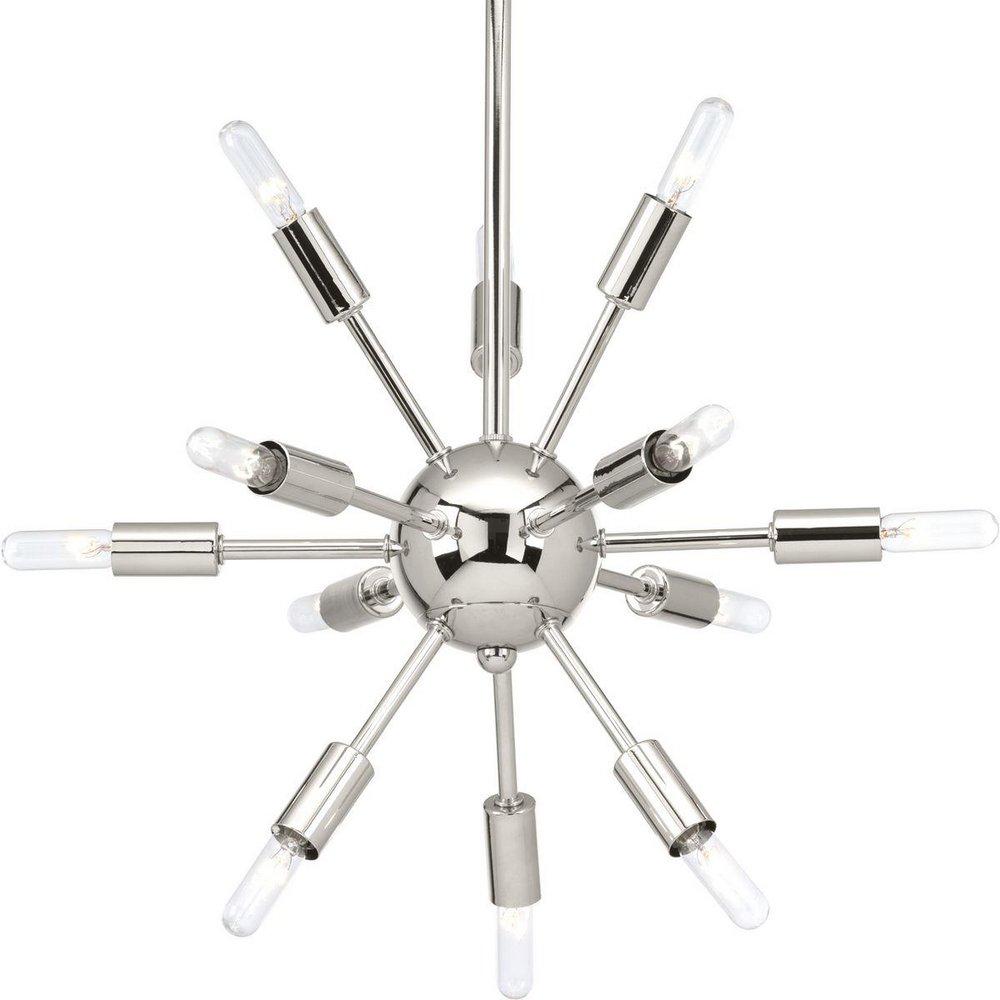 Progress Lighting Polished Nickel 25W 12-Light Chandelier 