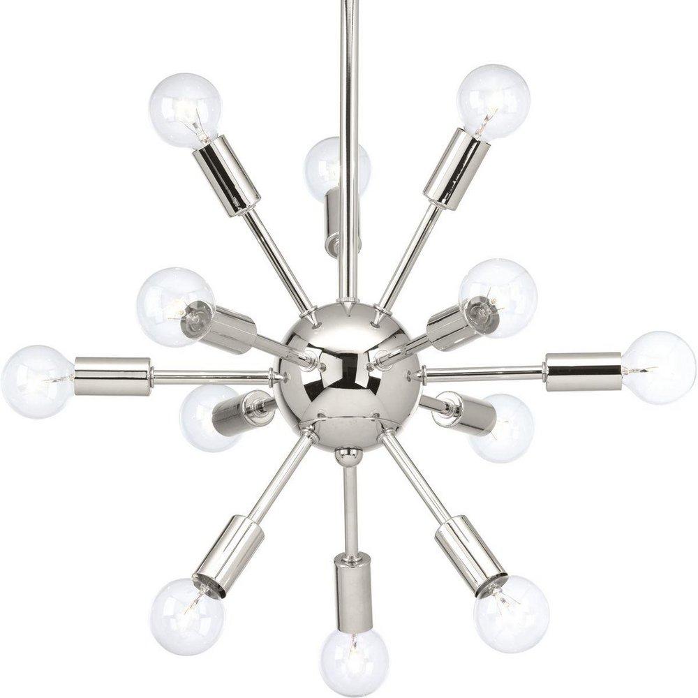 Progress Lighting Polished Nickel 25W 12-Light Chandelier 