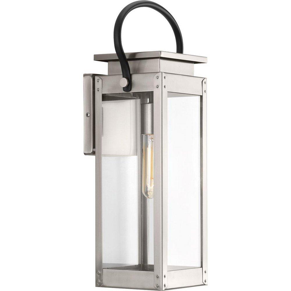 Progress Lighting Stainless Steel 1-Light 100W Down Lighting Medium Wall Lantern 
