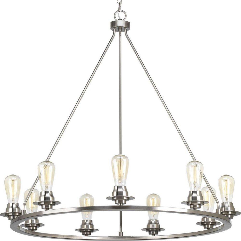 Progress Lighting Brushed Nickel 9-Light 60W Medium E-26 Incandescent Chandelier 
