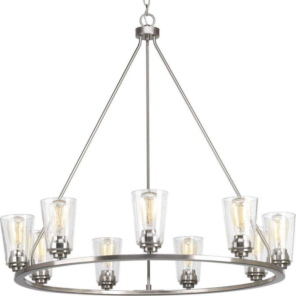 Progress Lighting Brushed Nickel 9-Light 60W Medium E-26 Incandescent Chandelier 
