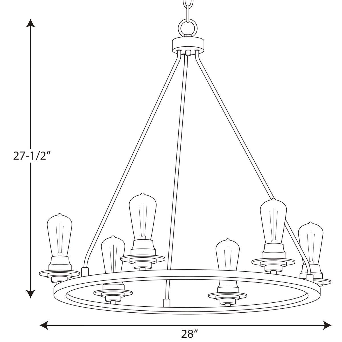 Progress Lighting Graphite 6-Light 60W Medium E-26 Incandescent Chandelier 