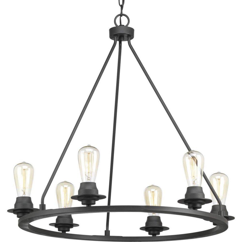 Progress Lighting Graphite 6-Light 60W Medium E-26 Incandescent Chandelier 