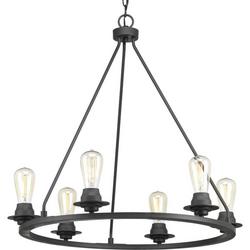 6-Light 60W Medium E-26 Incandescent Chandelier in Graphite