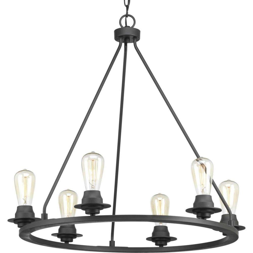 Progress Lighting Graphite 6-Light 60W Medium E-26 Incandescent Chandelier 