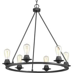 6-Light 60W Medium E-26 Incandescent Chandelier in Graphite