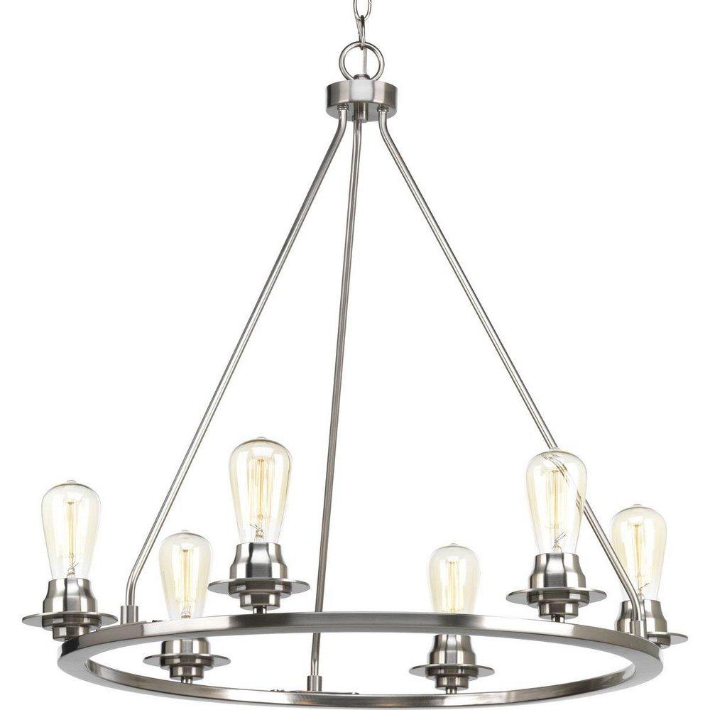 Progress Lighting Brushed Nickel 6-Light 60W Medium E-26 Incandescent Chandelier 