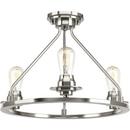 Progress Lighting Brushed Nickel 19-7/8 in. 3-Light Semi-Flush Convertible 